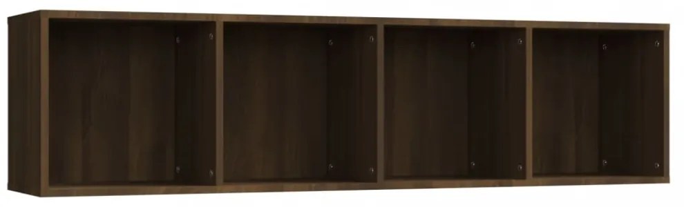 barna tölgy színű szerelt fa könyv-/TV-szekrény 143x30x36 cm