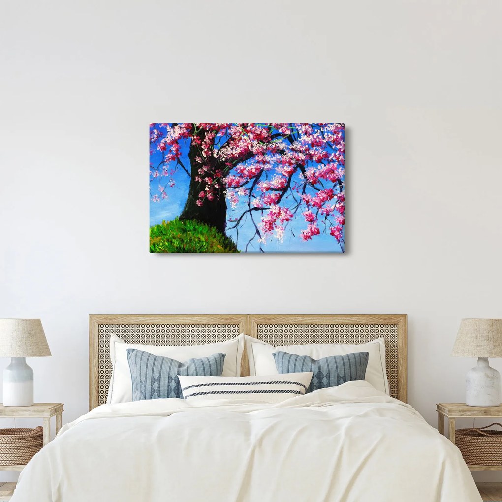Kép festett cseresznyevirágok (90x60 cm)