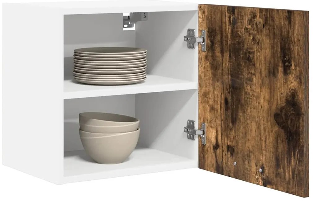 Függő szekrény Riga Füstölt tölgy és fehér 40 x 31 x 40 cm