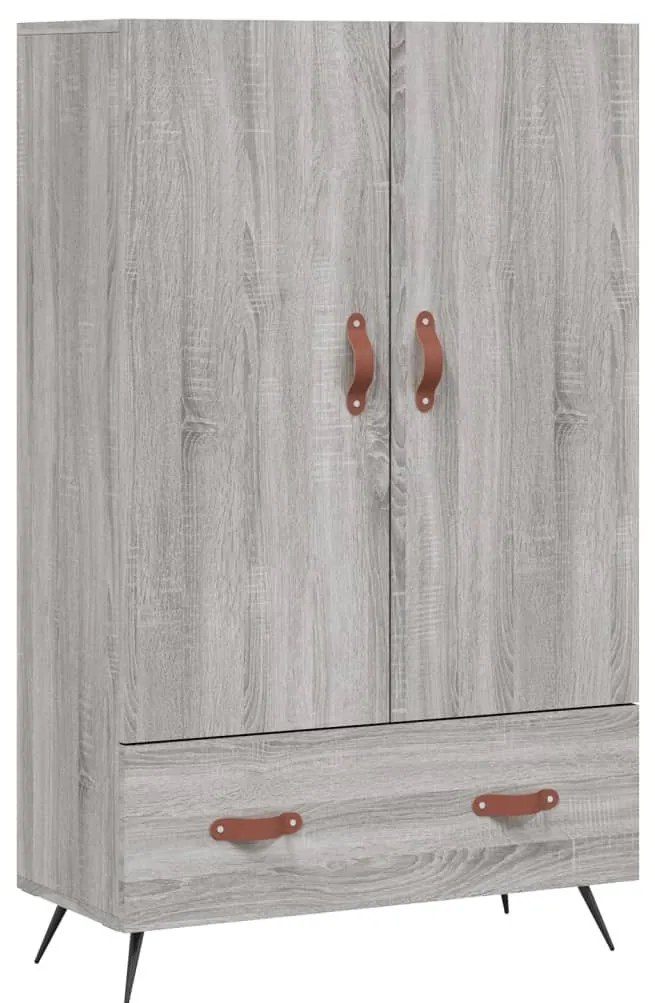 szürke sonoma szerelt fa magasszekrény 69,5 x 31 x 115 cm