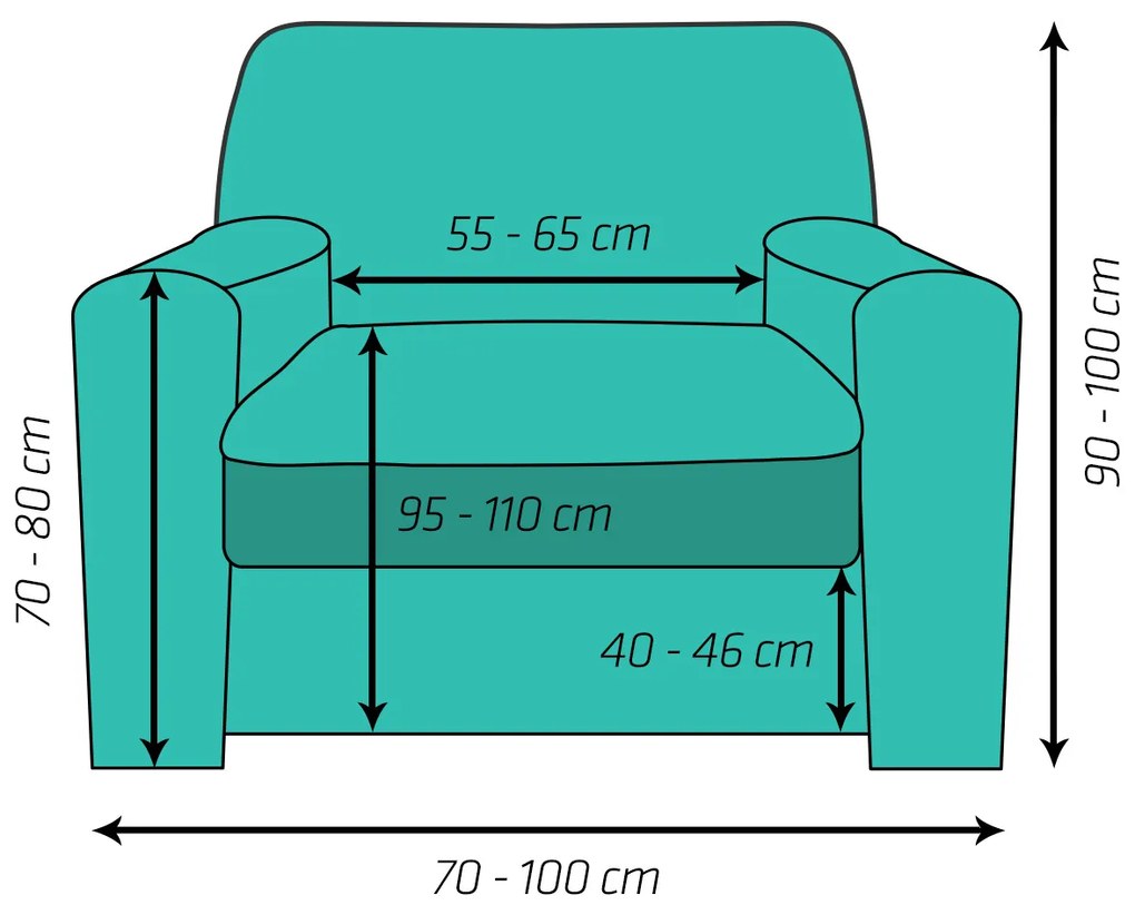 4Home Comfort Multielasztikus fotelhuzat barna, 70 - 110 cm, 70 - 110 cm