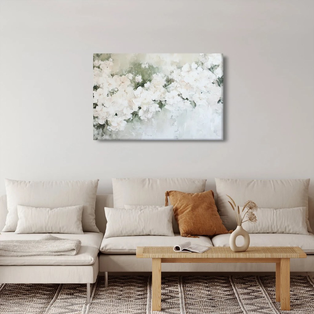 Kép - Fehér virág absztrakció (90x60 cm)