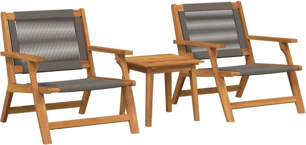 vidaXL Kerti Székek Asztallal 3 pcs Szürke Tömör Akácfa