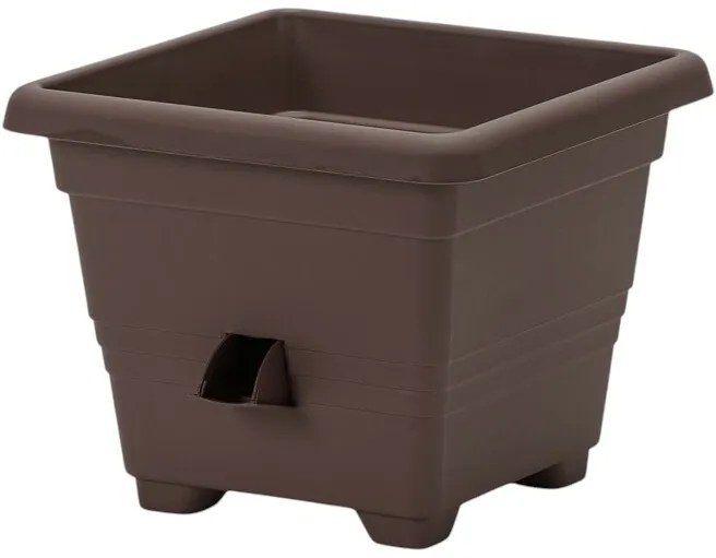 Plastia Bergamot önöntöző virágtartó 25 x 25 cm barna, 25 x 25 cm