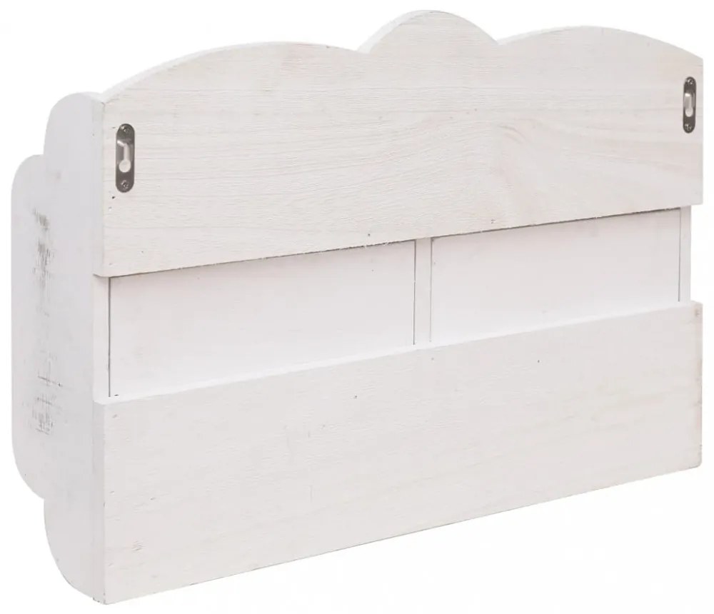 fehér fa fali fogas 50 x 10 x 34 cm