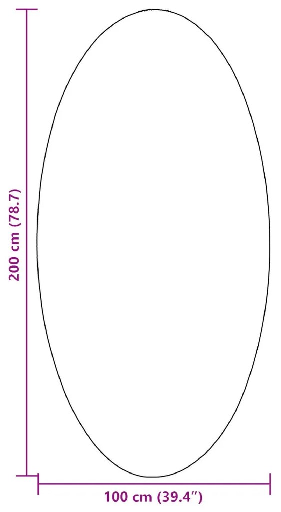 Szőnyegek Szürke Gyapjú 100 x 200 cm Területszőnyegek Ovális
