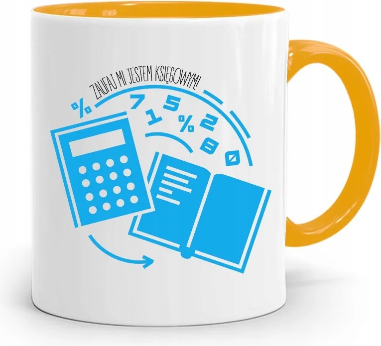 Sárga Bögre Ajándék Könyvelőnek, fényképes nyomattal