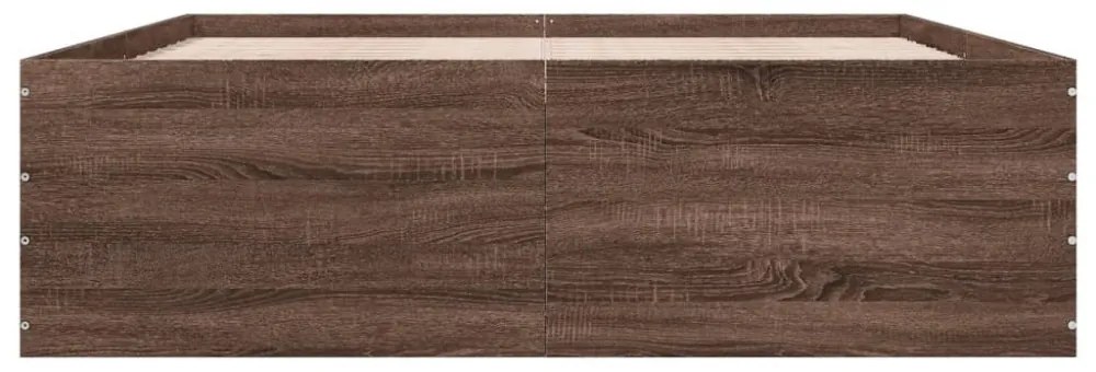 vidaXL barna tölgyszínű szerelt fa ágykeret 150 x 200 cm