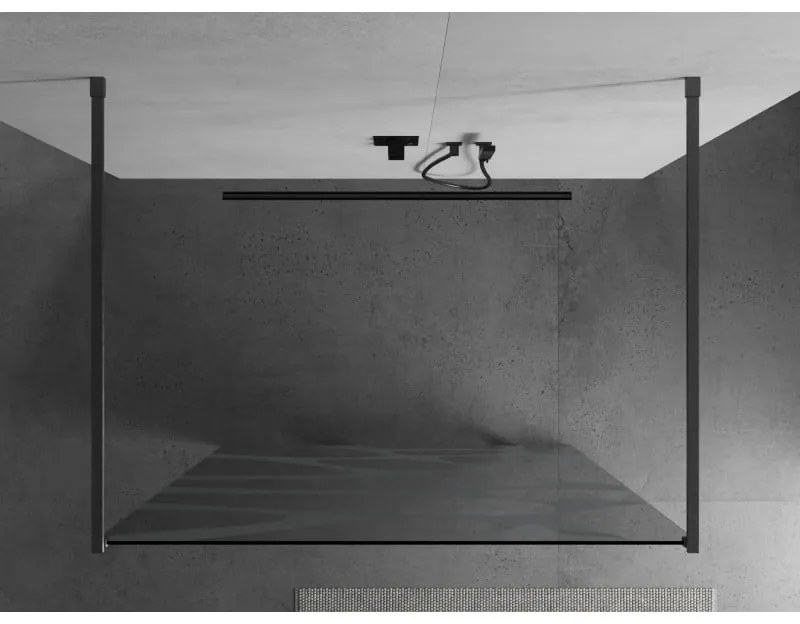 Mexen Kioto, Walk-In zuhany paraván 110 x 200 cm, 8 mm átlátszó üveg fehér mintás, grafit profil, 800-110-002-66-97