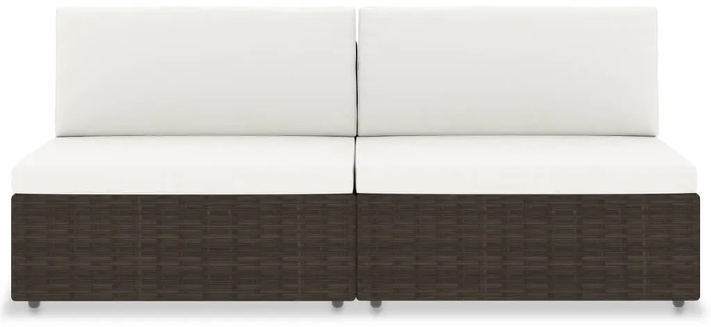 vidaXL 2 személyes barna elemes polyrattan kanapé
