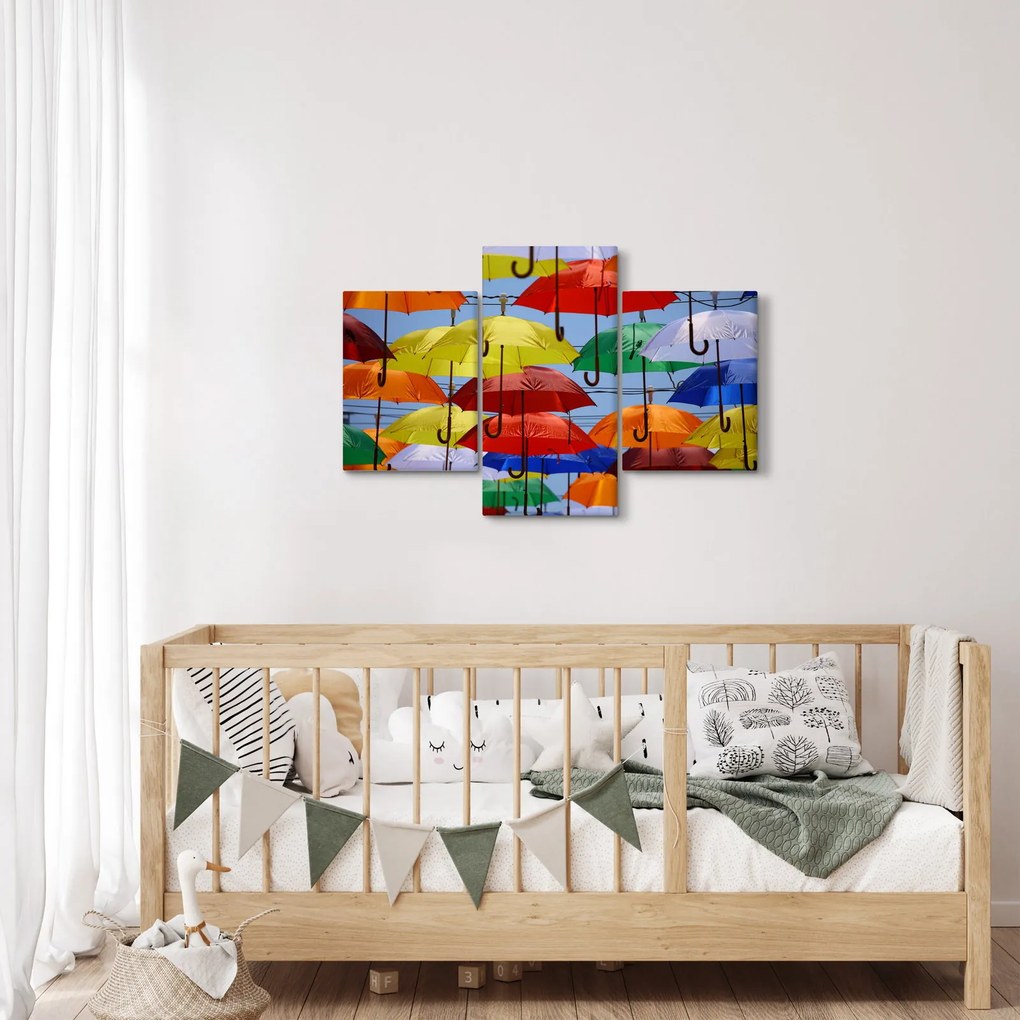 Színes esernyők képe (90x60 cm)