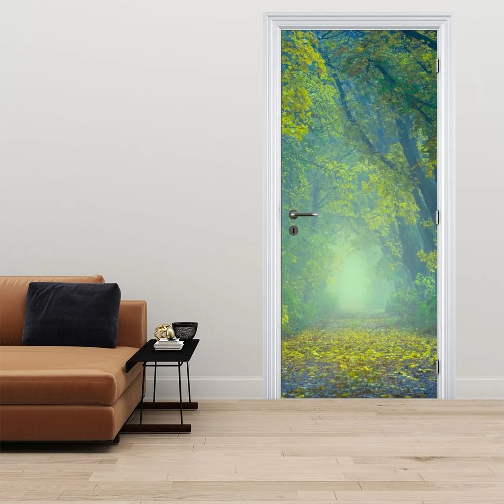 Fotótapéta ajtóra - Fákkal szegélyezett út (95x205cm)