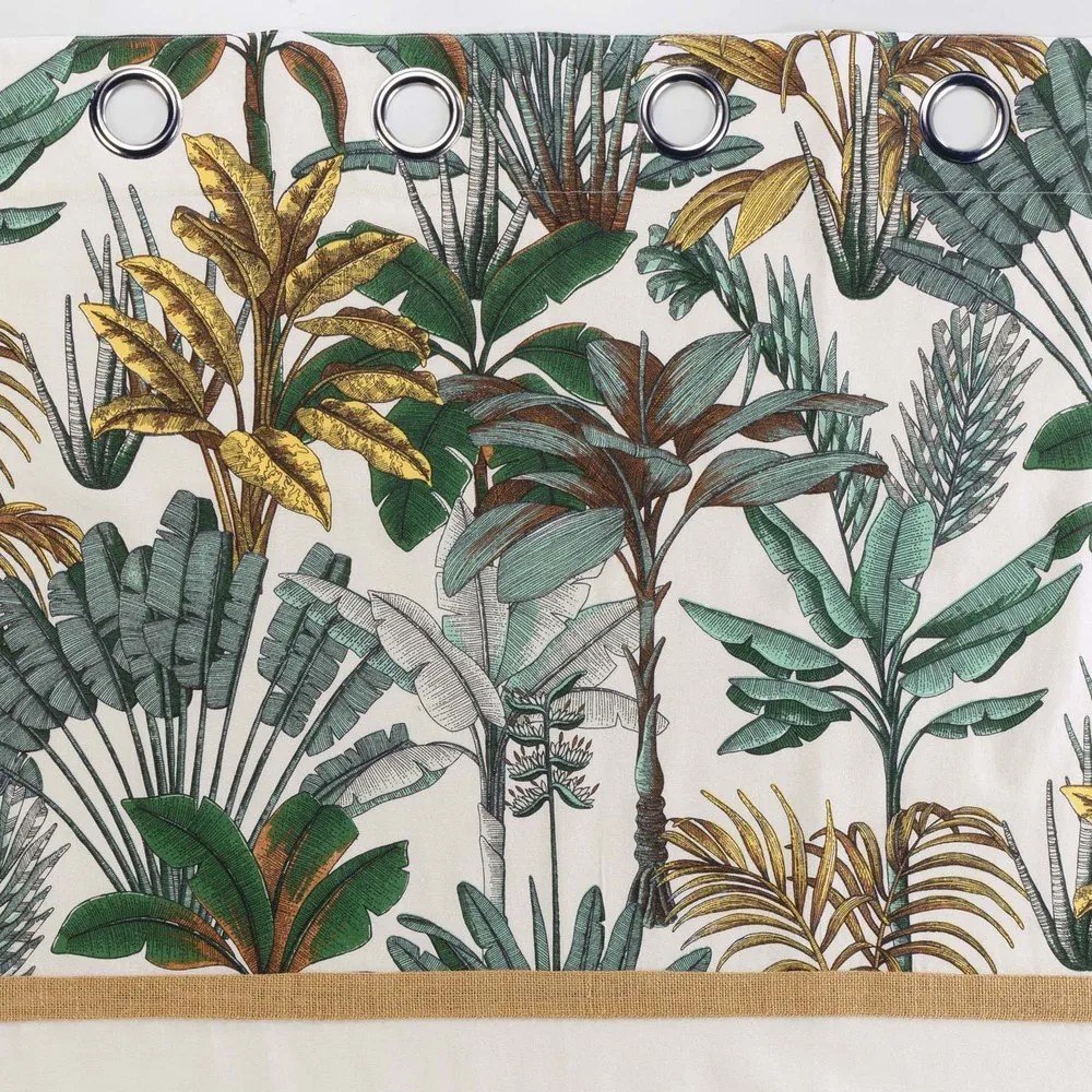 Zöld-krémszínű függöny 140x240 cm Balinesia – douceur d'intérieur