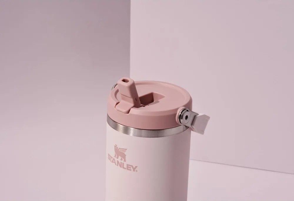Világos rózsaszín rozsdamentes acél termosz 410 ml IceFlow™ Flip Straw 2.0 Tumbler Rose Quartz – Stanley