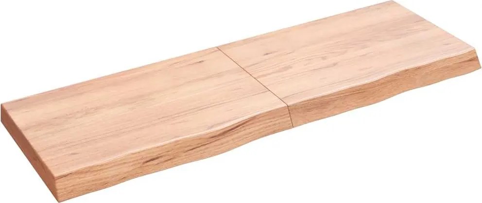 vidaXL világosbarna kezelt tömör fa fürdőszobai pult 120x40x(2-6) cm