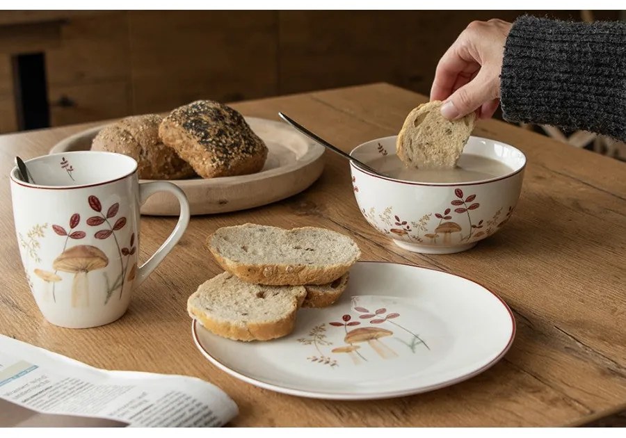 Őszi gomba mintás Porcelán tálka 14 cm 500 ml Little Fall
