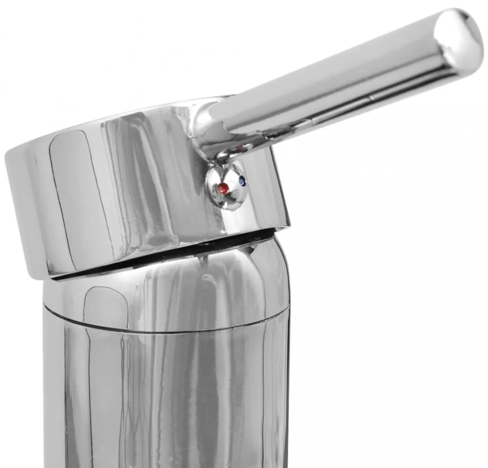 Kerek fehér fürdőszobai kerámia mosdókagyló keverőcsappal