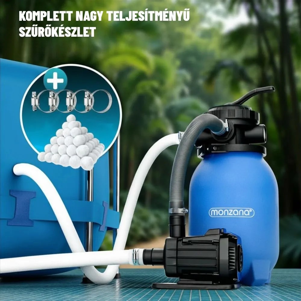 AQUA homokszűrő medencéhez szűrőgolyókkal, 5 000 l/h, kék Monzana