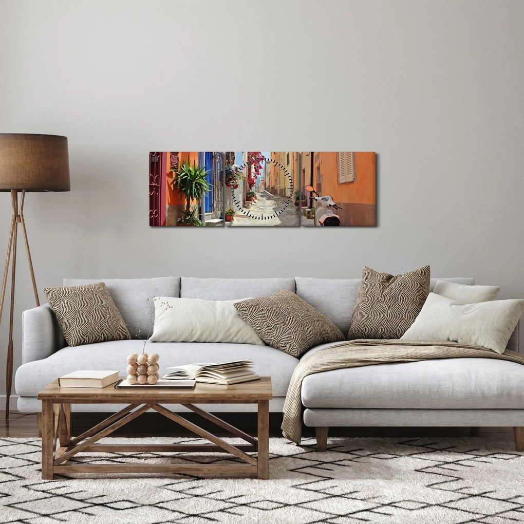 Szardínia utcáinak képe (órával) (90x30 cm)