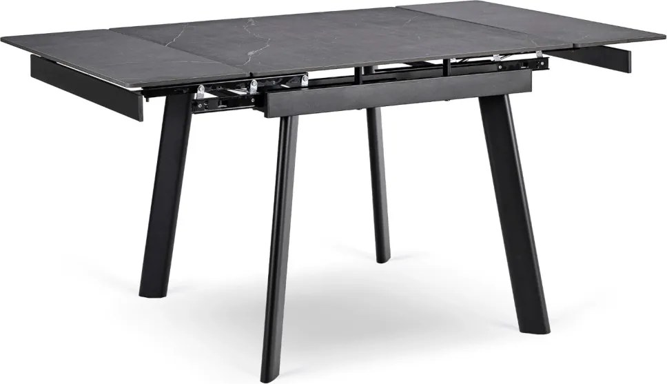 Stół LARES Ceramiczny Rozkładany 90-150 cm Czarny Marmur/Czarny