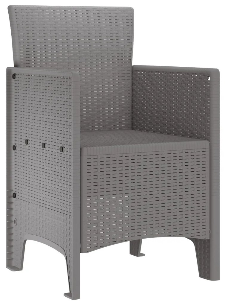Kertiszék 4 db Világosszürke Poli Rattan