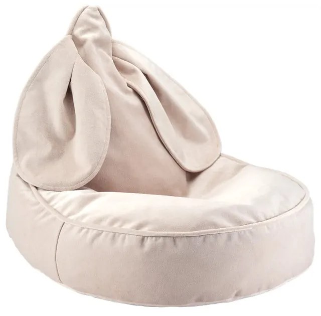 Bézs bársony gyerek babzsákfotel Bunny – Wigiwama