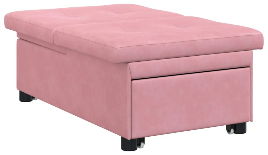 Kanapéágy Rózsaszín 67 x 194 x 38 cm Bársony