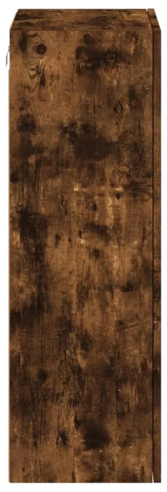 füstös tölgy színű szerelt fa fali TV-szekrény 40,5x30x90 cm
