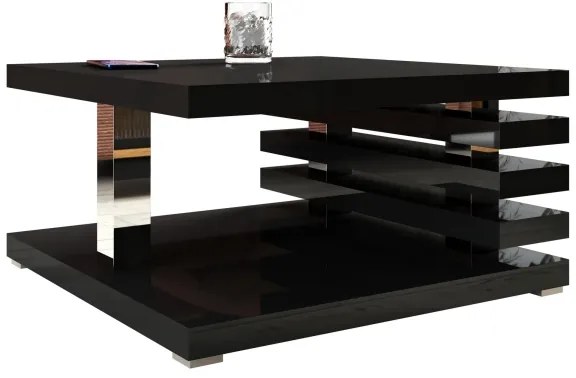 Kávésasztal KYOTO 31x60 cm fényes fekete