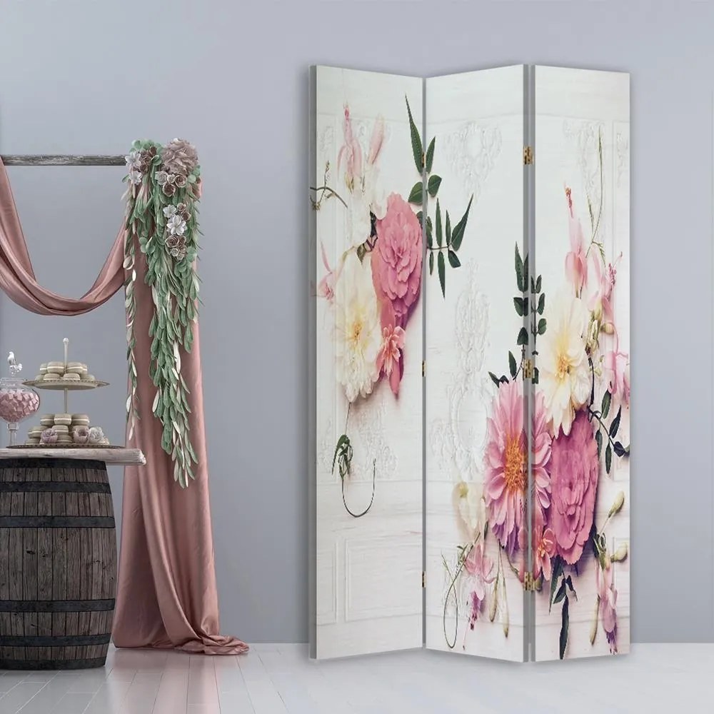 Gario Paraván Rózsaszín virágok Méret: 180 x 170 cm, Kivitelezés: Klasszikus paraván