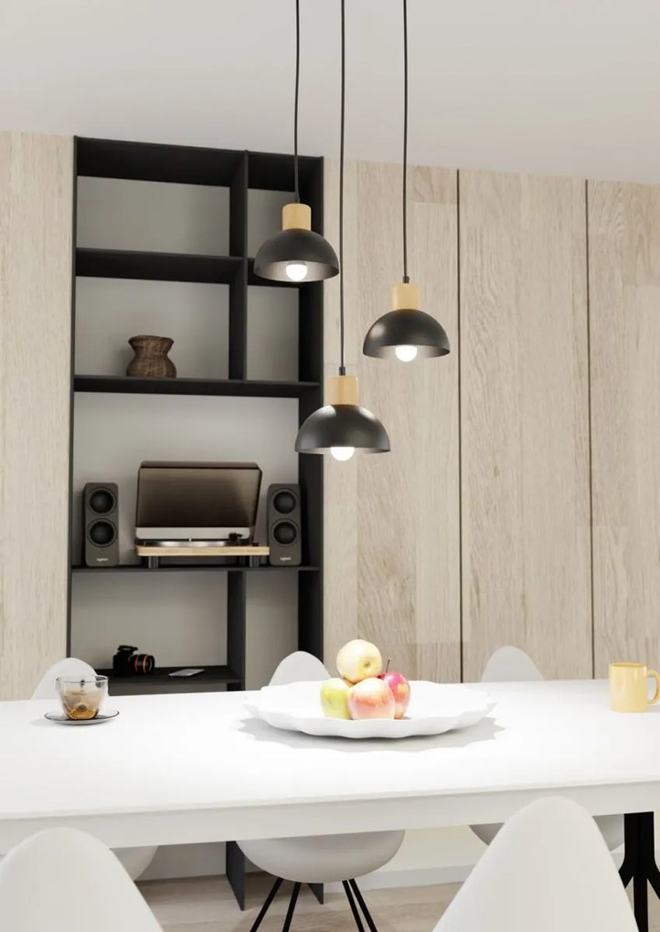 Emibig modern függeszték seco fekete emi1393/3prem