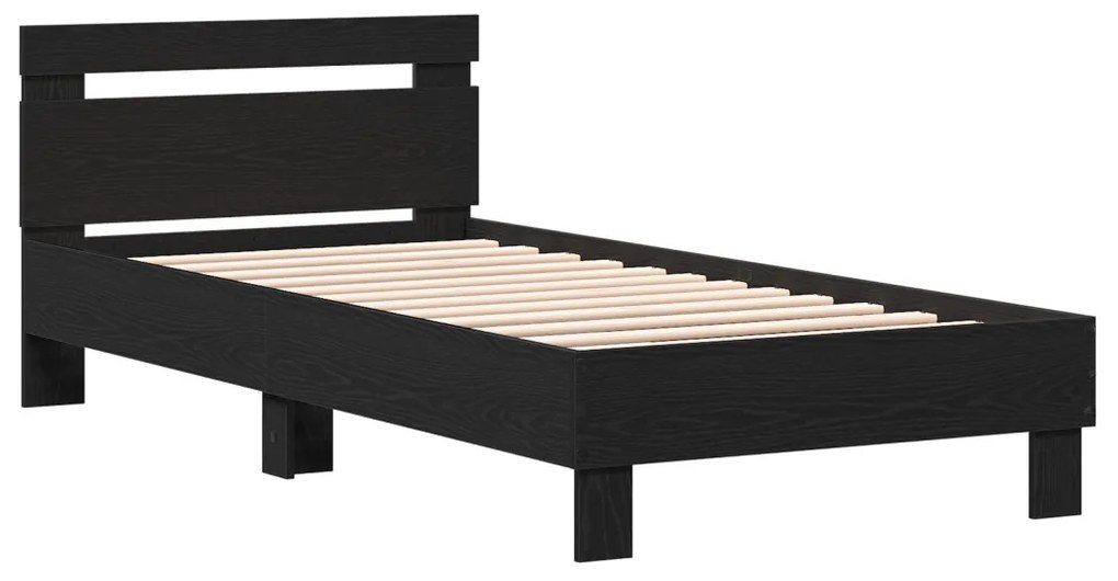 Fekete tölgyfa ágykeret Fekete tölgy Szerelt fa 90 x 200 cm