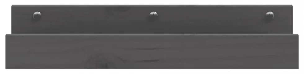 2 db szürke tömör fenyőfa fali polc 50 x 12 x 9 cm