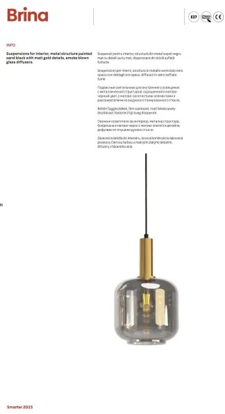 Redo 01-3198 - Csillár zsinóron BRINA 3xE27/23W/230V