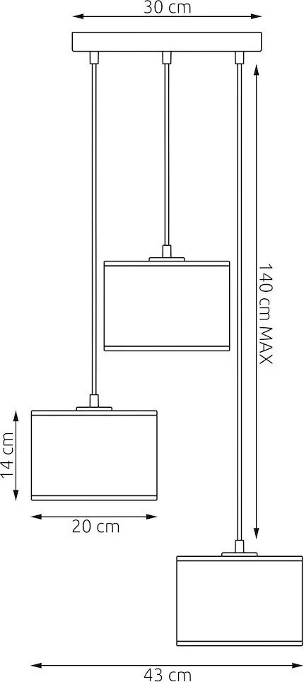 Emibig modern függeszték lux fehér arany emi1650/3prem