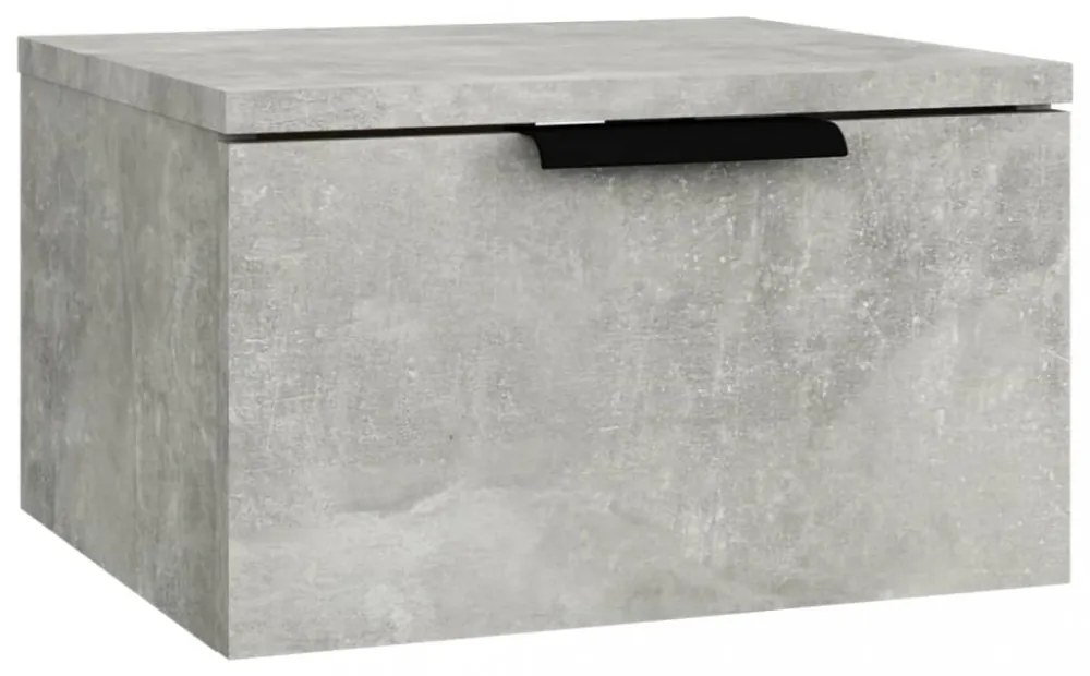2 db betonszürke falra szerelhető éjjeliszekrény 34x30x20 cm