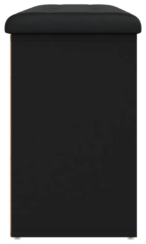 fekete szerelt fa cipőtároló pad 102 x 32 x 50 cm