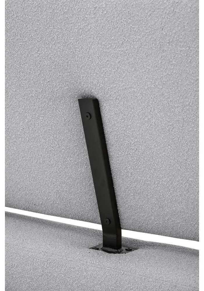 Szürke kárpitozott franciaágy ágyráccsal 160x200 cm Odette – Scandic