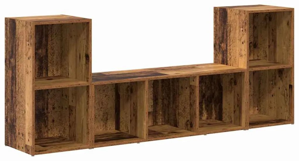 TV szekrény 3 pcs Barna 107 x 35 x 37 cm Faanyag