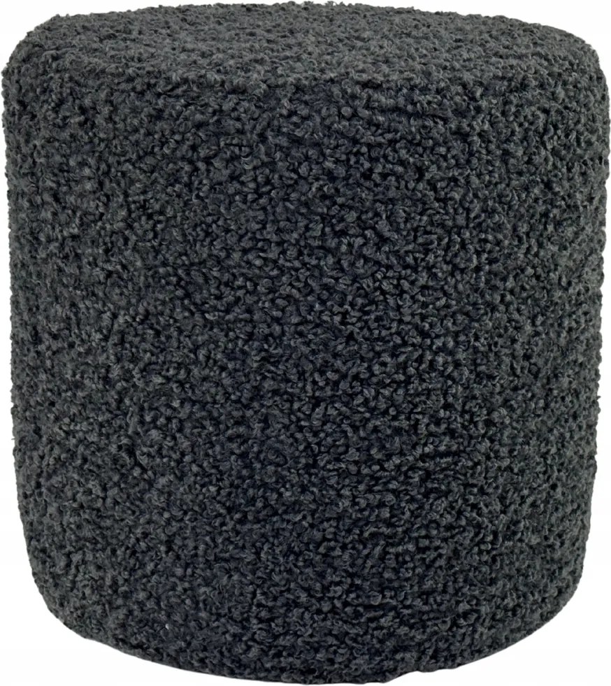 Kerek puff rolf teddy bouclé bárány szín sötétszürke