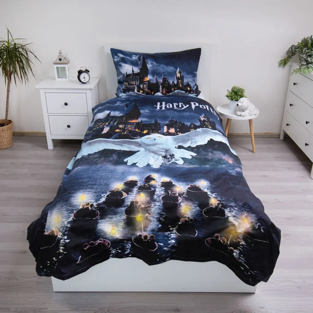 Harry Potter Hogwarts Night ágyneműhuzat 140×200cm, 70×90 cm microfibre