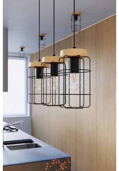 Sollux SL.1262 - Mennyezeti lámpa GOTTO 1xE27/15W/230V fekete