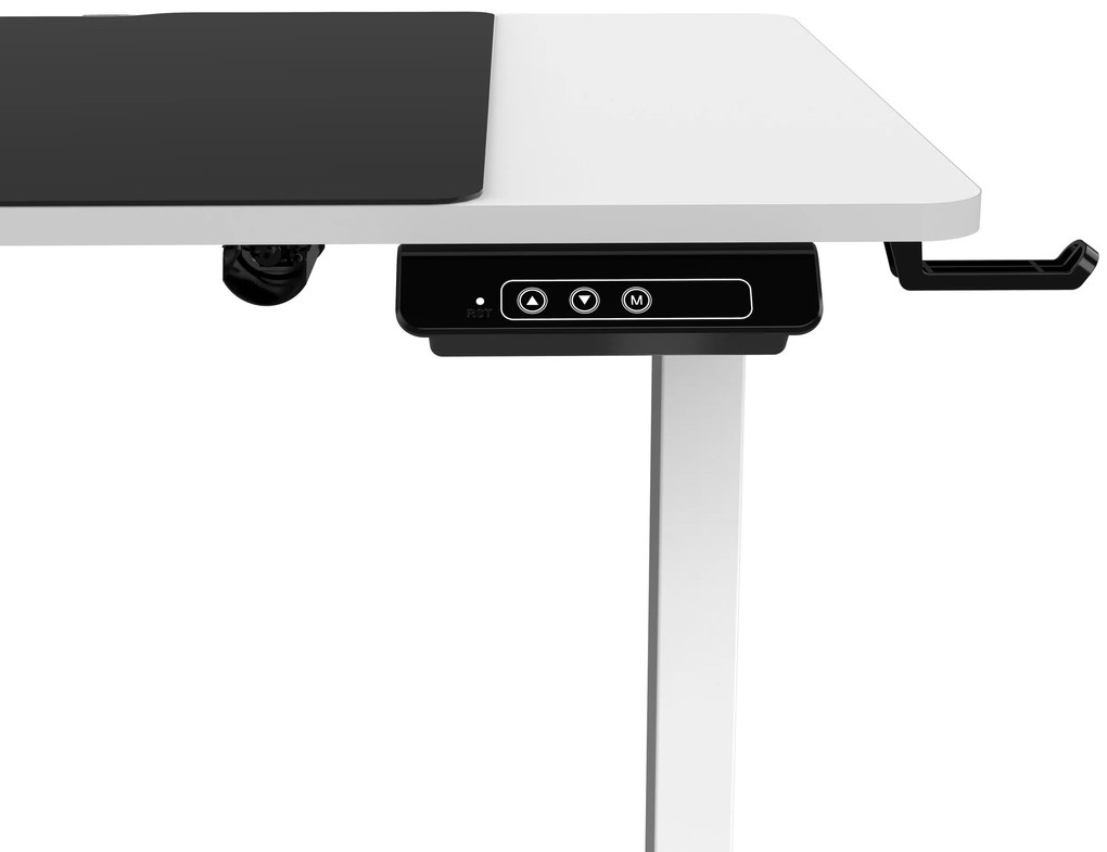 Állítható magasságú elektromos asztal EGON, 1100 x 720 x 600 mm, fehér színű