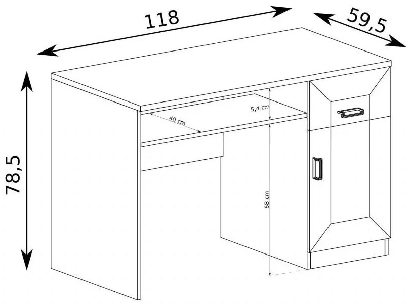 PC asztal Titanus 19 (lefkas tölgy). Akció -15%. 1055528