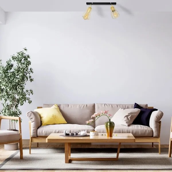 Spotlámpa TUBE 2xE27/15W/230V arany/fekete