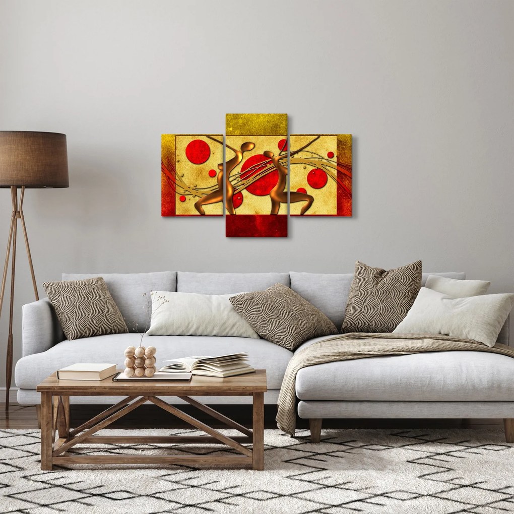 Absztrakt kép két nővel (90x60 cm)