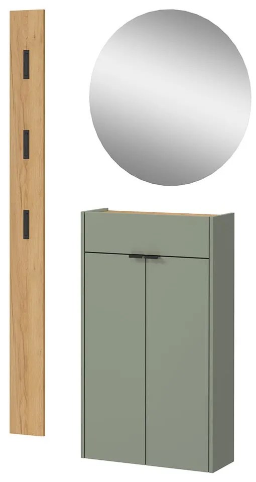 Zöld-natúr színű előszoba bútor Ameca – Germania