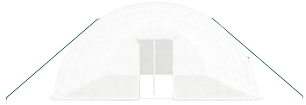 fehér acélvázas melegház 60 m² 10 x 6 x 2,85 m