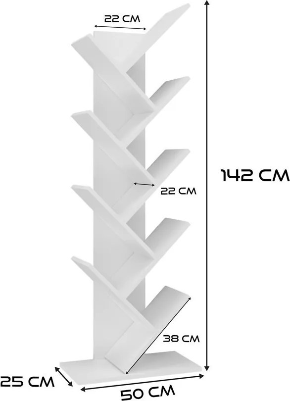 Funny dekorpolc, könyvespolc, fehér