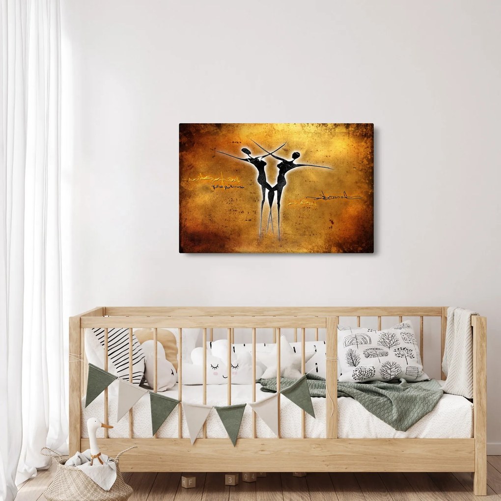 Festmény képe egy táncoló párról (90x60 cm)